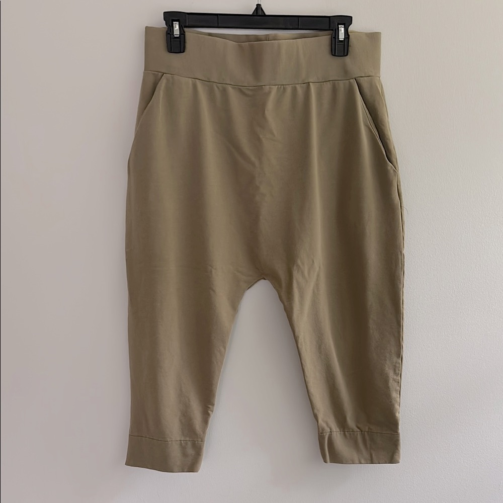Alice + Olivia army green cropped harem jogger sweats